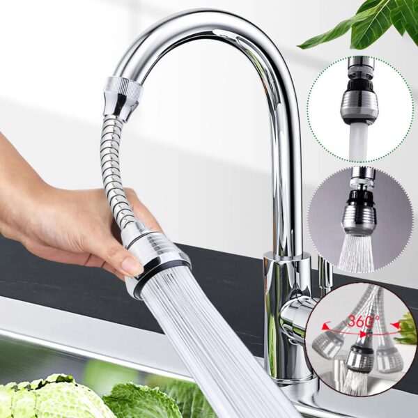 360 Degree Adjustment Kitchen Faucet Extension Tube Bathroom Extension Water Tap Water Filter Foam Kitchen Faucet Accessories