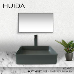 Matt Grey Art Vanity Wash Basin - The Dhaka Sanatary